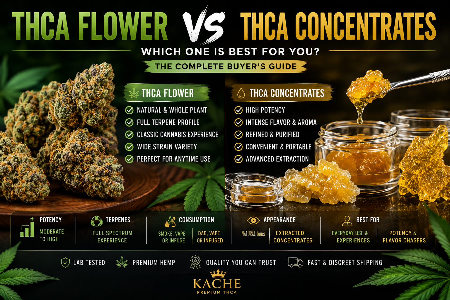 THCA Flower vs THCA Concentrates: Complete Buyer’s Guide
