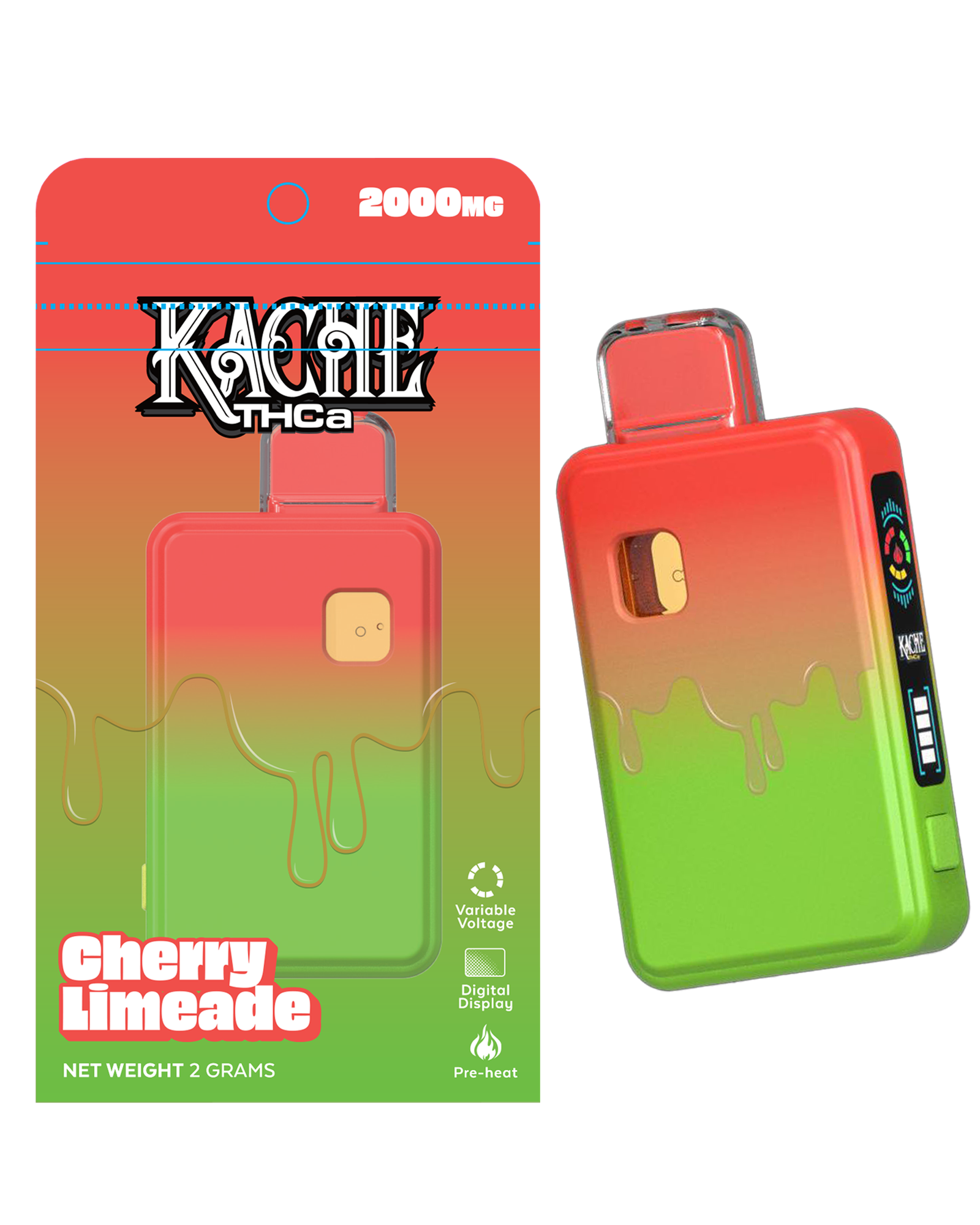 Refined Resin Disposable 2g premium THCA vape device by Kache Premium THCA